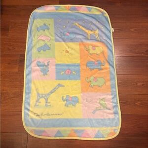 Vintage Carter's John Lennon "Real Love" Animals Plush Soft Fleece Baby Blanket